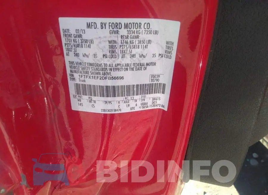 1FTFX1EF2DFB56696 Photo# 9