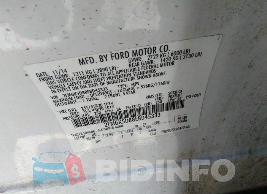 2FMGK5D88EBD45333 Photo# 9