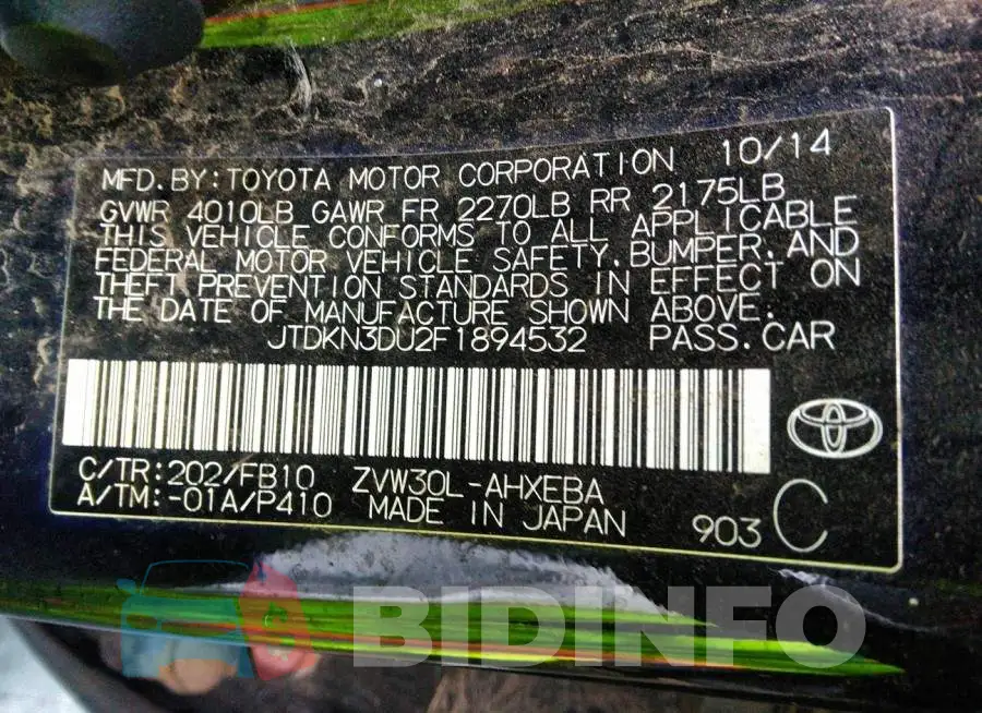 JTDKN3DU2F1894532 Photo# 9