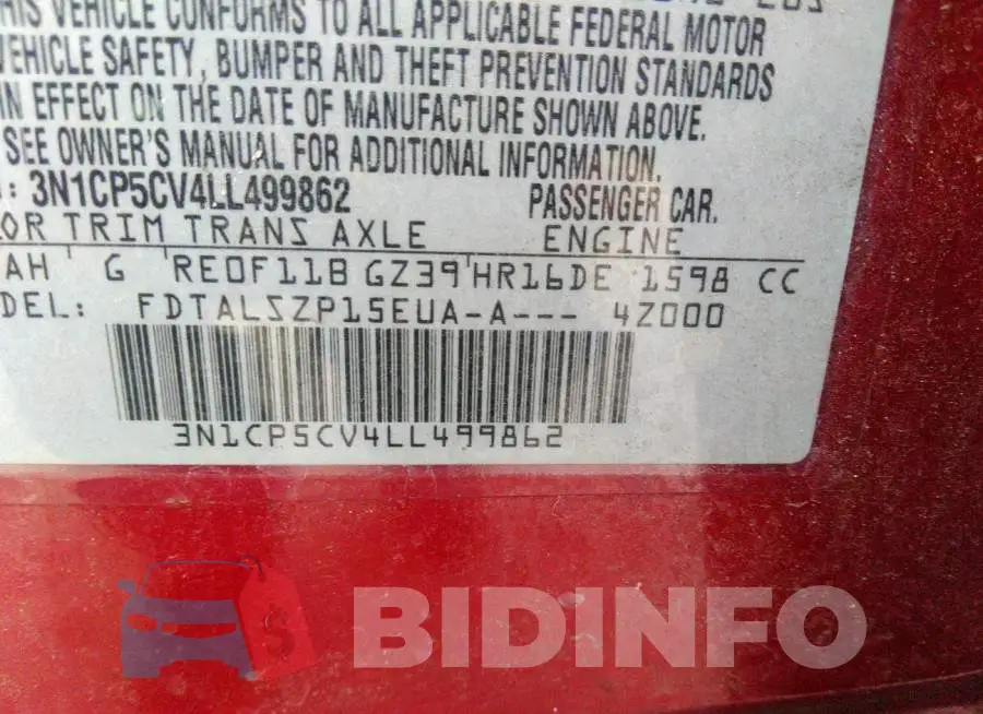 3N1CP5CV4LL499862 Photo# 9