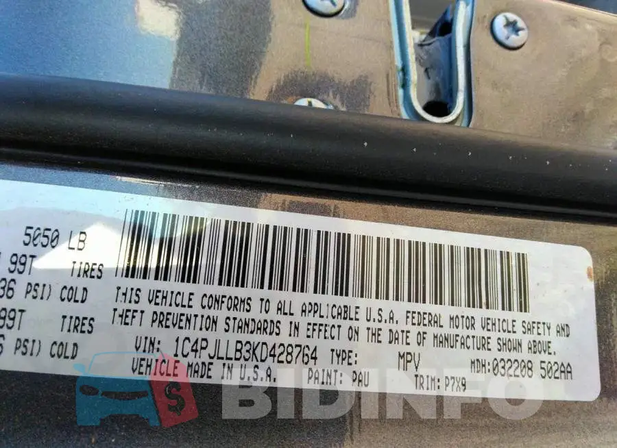 1C4PJLLB3KD428764 Photo# 9