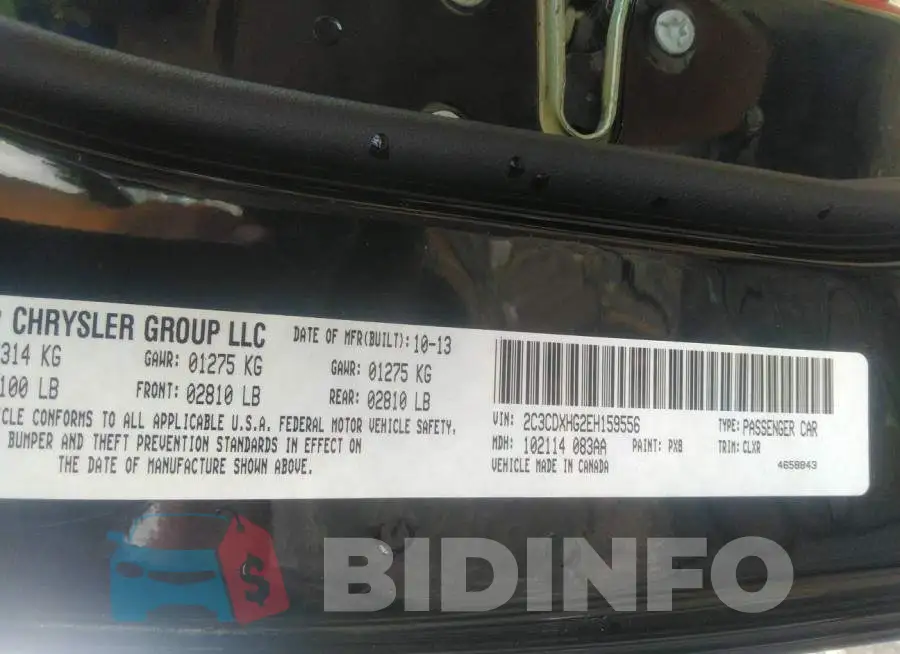 2C3CDXHG2EH159556 Photo# 9