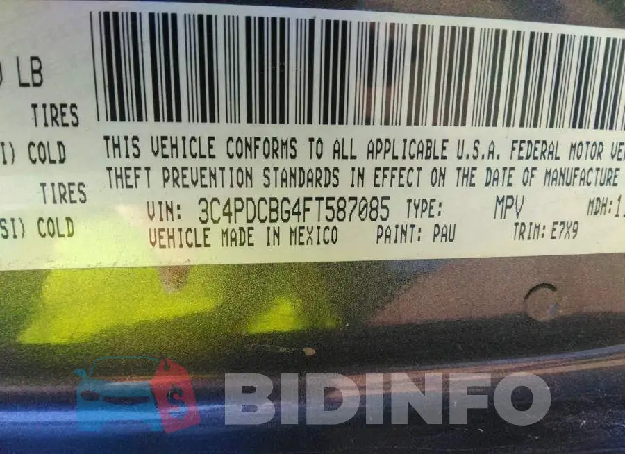 3C4PDCBG4FT587085 Photo# 9