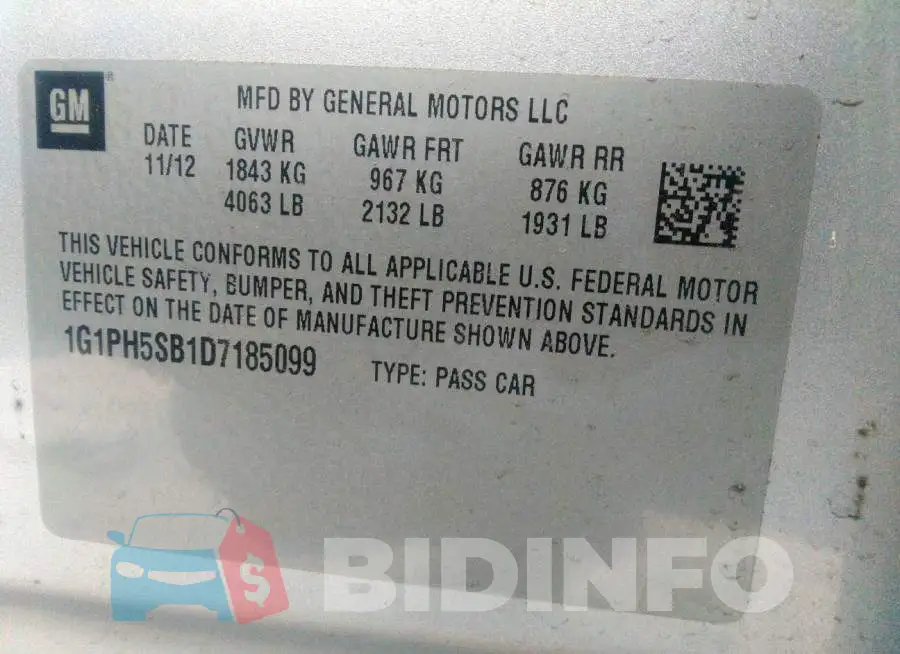 1G1PH5SB1D7185099 Photo# 9