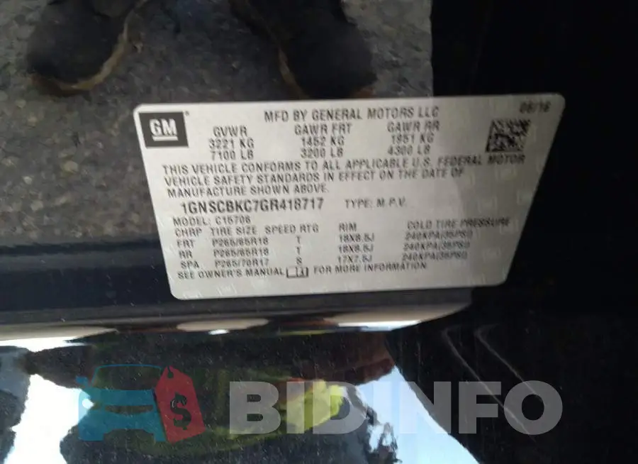 1GNSCBKC7GR418717 Photo# 9