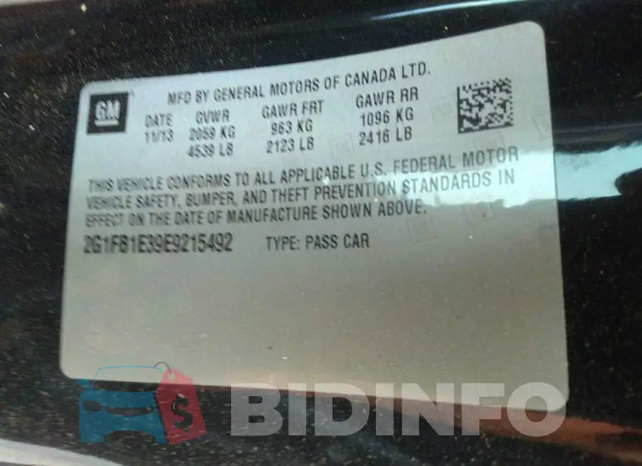 2G1FB1E39E9215492 Photo# 9