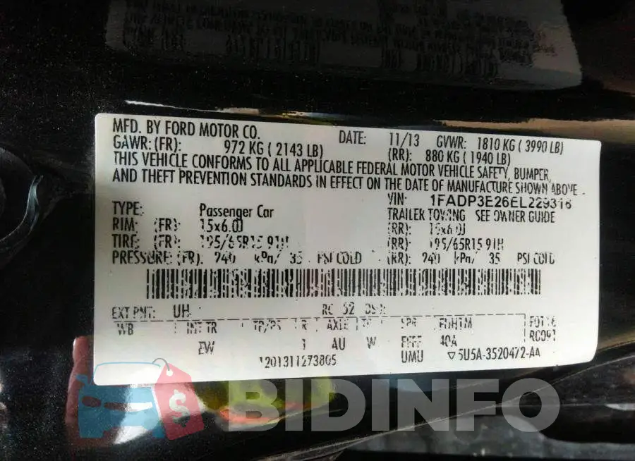 1FADP3E26EL229318 Photo# 9