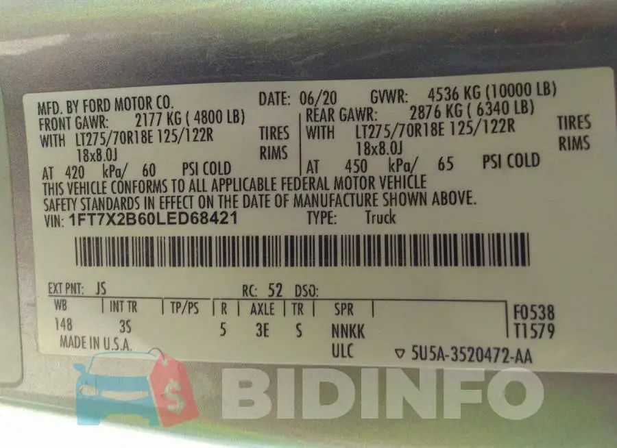 1FT7X2B60LED68421 Photo# 9