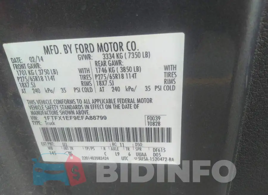 1FTFX1EF9EFA88799 Photo# 9