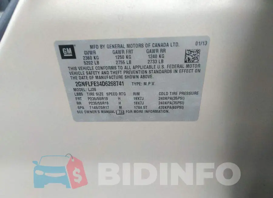 2GNFLFE34D6268741 Photo# 9