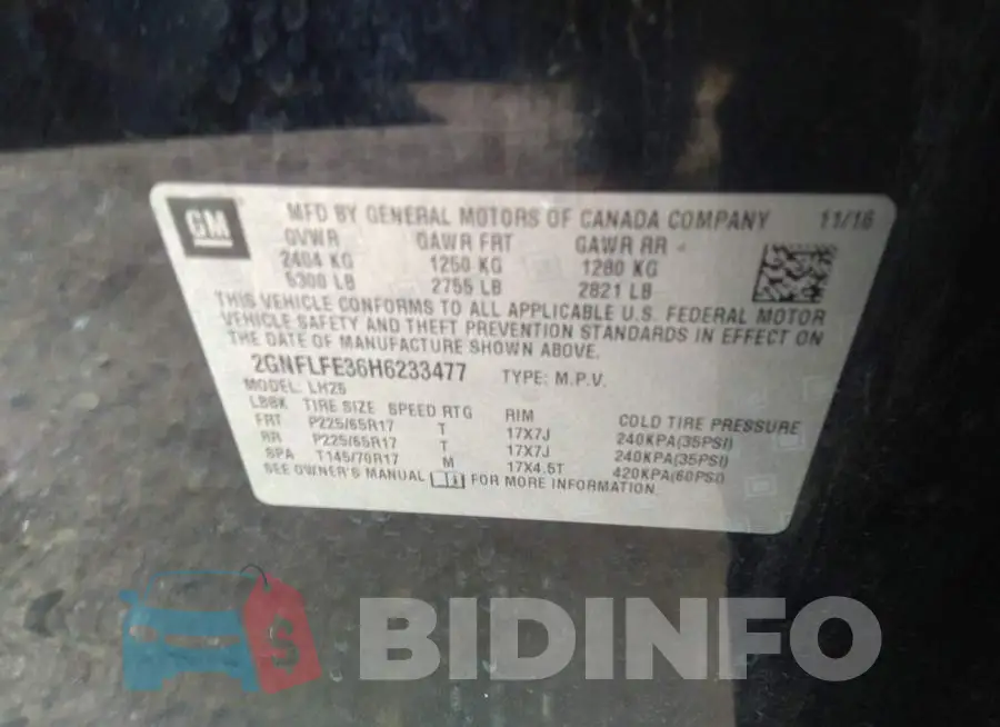 2GNFLFE36H6233477 Photo# 9