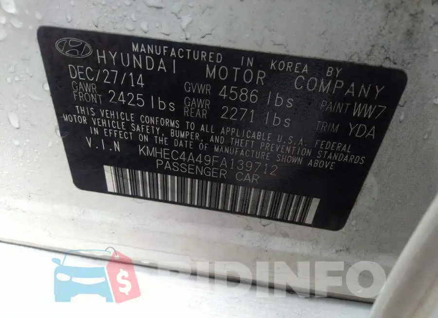 KMHEC4A49FA139712 Photo# 9