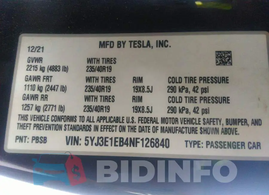 5YJ3E1EB4NF126840 Photo# 9