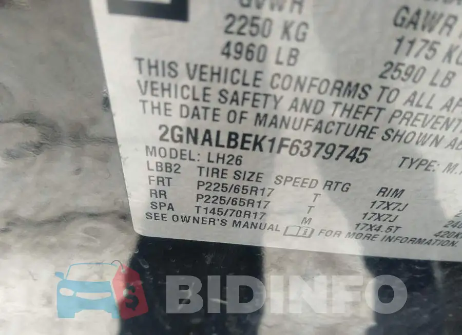 2GNALBEK1F6379745 Photo# 9