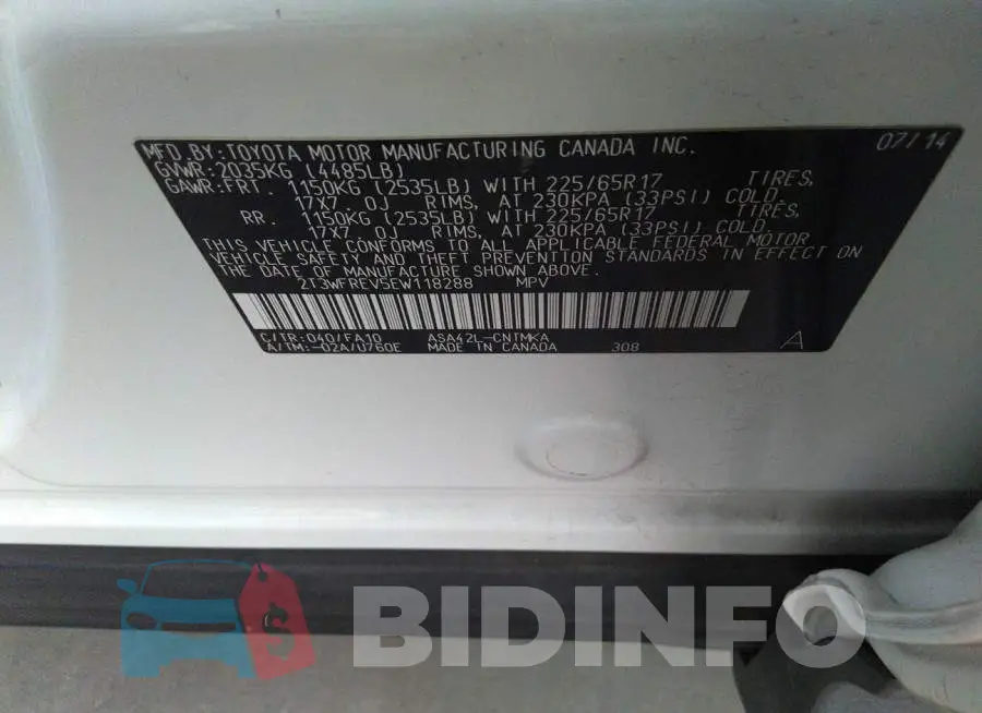 2T3WFREV5EW118288 Photo# 9