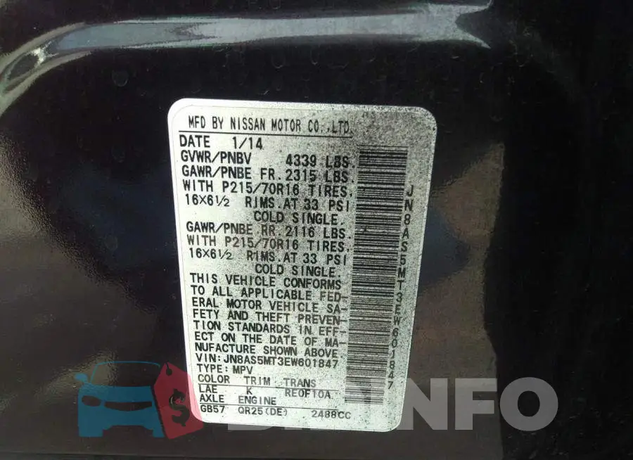 JN8AS5MT3EW601847 Photo# 9