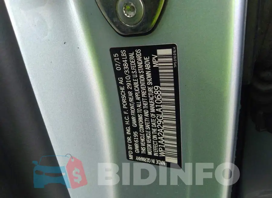 WP1AA2A29GLA10689 Photo# 9