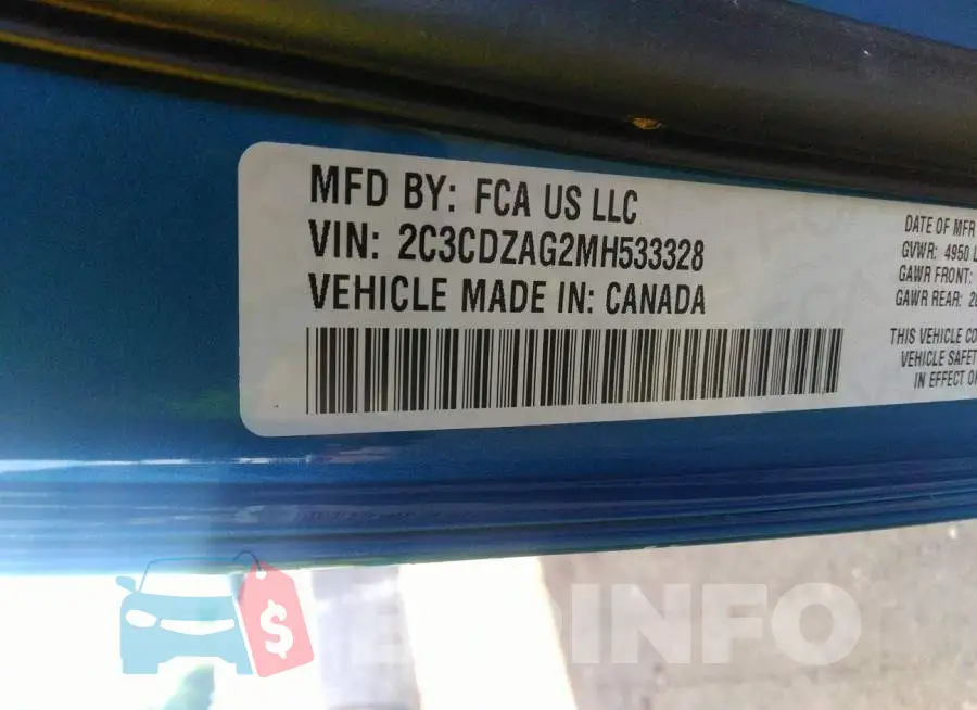 2C3CDZAG2MH533328 Photo# 9