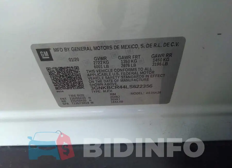 3GNKBCR44LS622356 Photo# 9