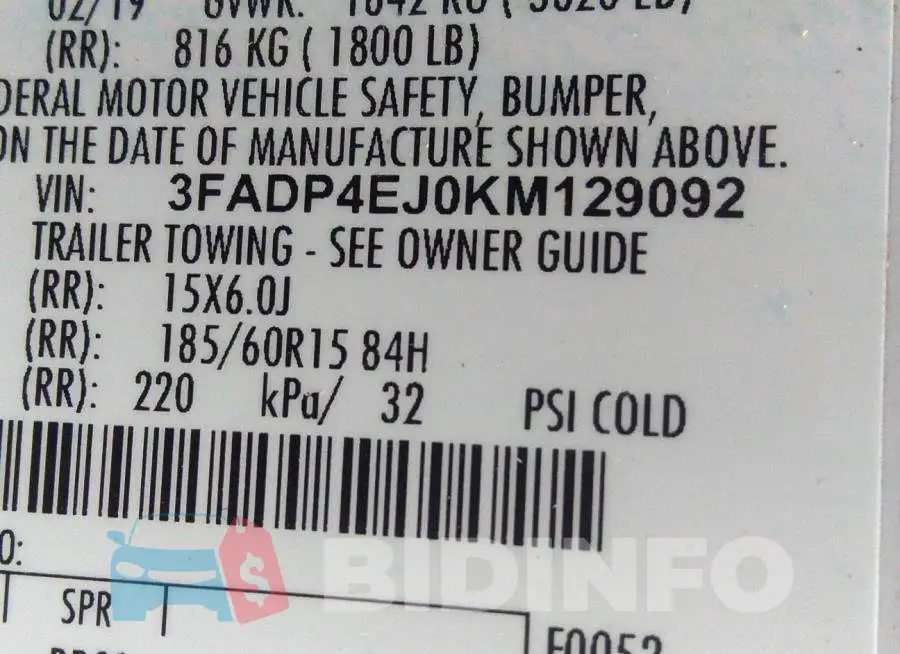 3FADP4EJ0KM129092 Photo# 9