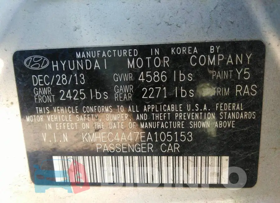 KMHEC4A47EA105153 Photo# 9