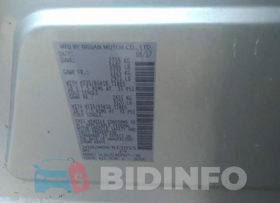 5N1DR2MM0HC913055 Photo# 9