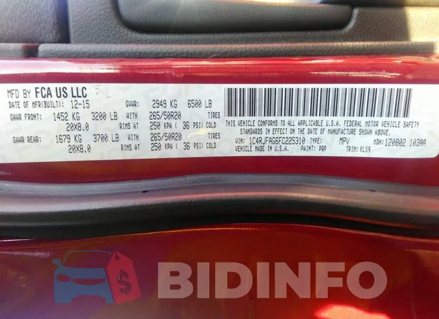 1C4RJFAG6FC225310 Photo# 9