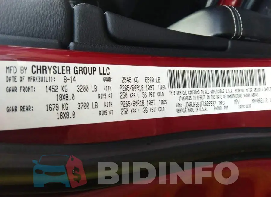 1C4RJFBG1FC629937 Photo# 9