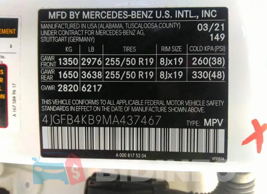 4JGFB4KB9MA437467 Photo# 9
