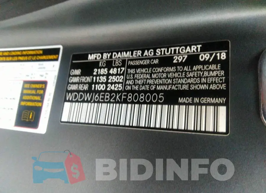 WDDWJ6EB2KF808005 Photo# 9