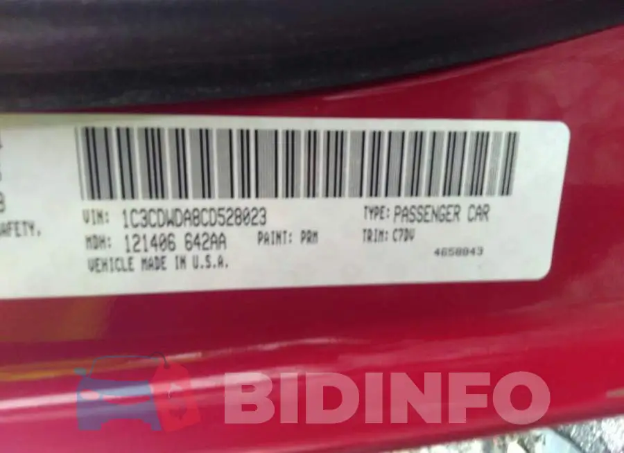 1C3CDWDA8CD528023 Photo# 9