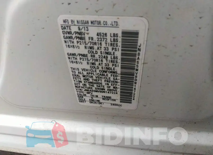 JN8AS5MV8DW147224 Photo# 9