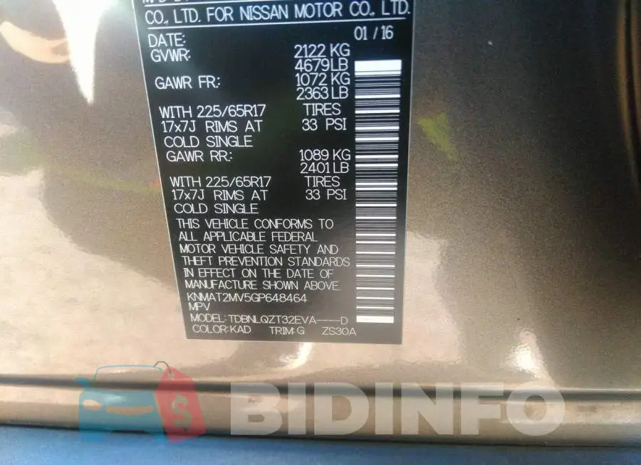 KNMAT2MV5GP648464 Photo# 9