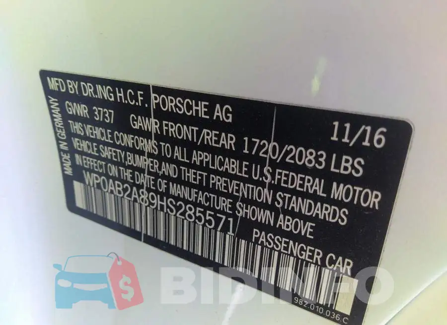 WP0AB2A89HS285571 Photo# 9