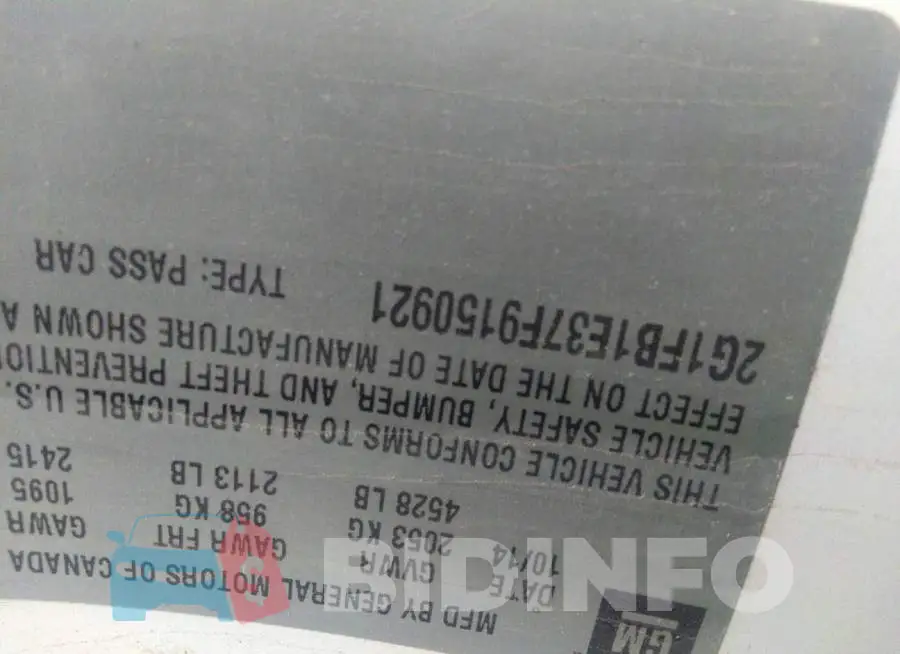 2G1FB1E37F9150921 Photo# 9