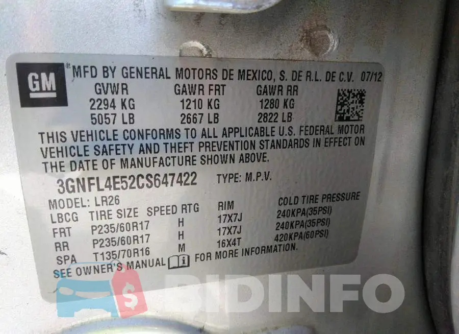 3GNFL4E52CS647422 Photo# 9