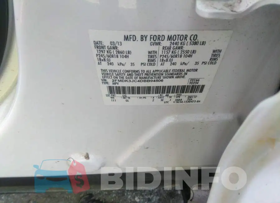 2FMDK3JC4DBB94506 Photo# 9