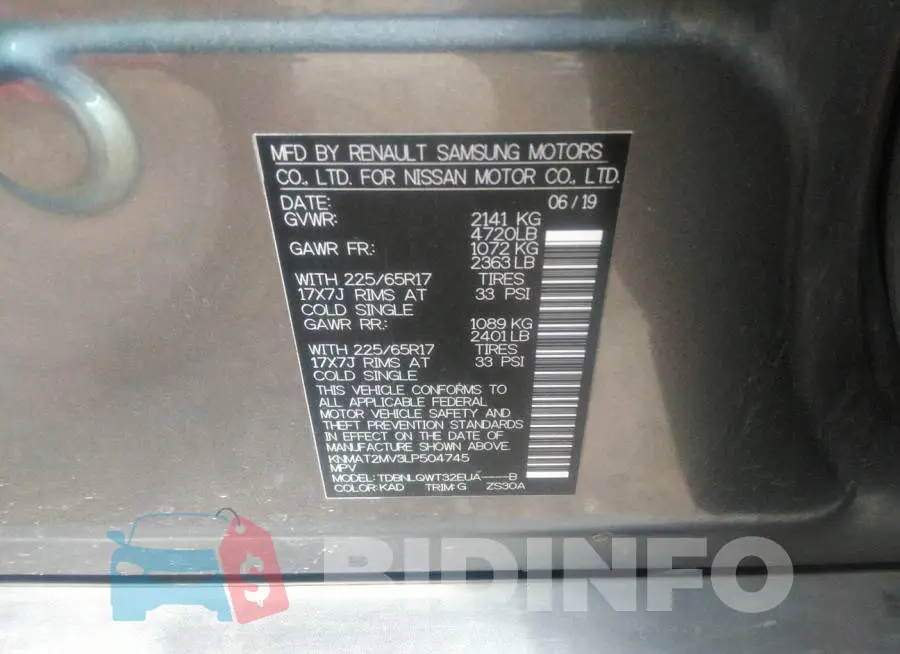 KNMAT2MV3LP504745 Photo# 9