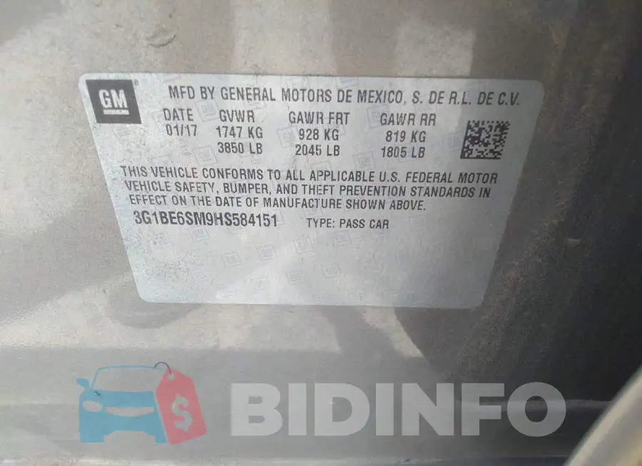 3G1BE6SM9HS584151 Photo# 9