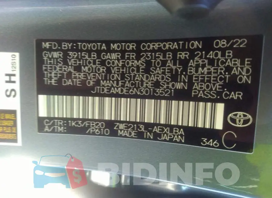 JTDEAMDE6N3013521 Photo# 9