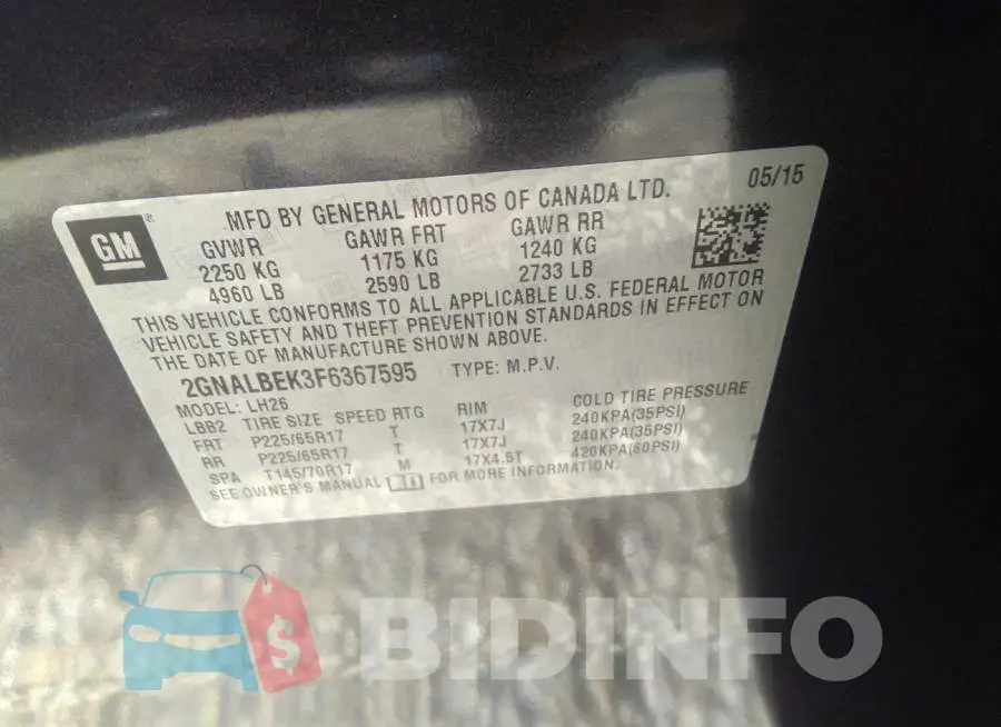 2GNALBEK3F6367595 Photo# 9