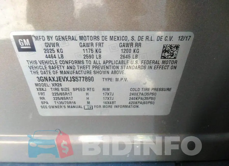 3GNAXJEVXJS577890 Photo# 9