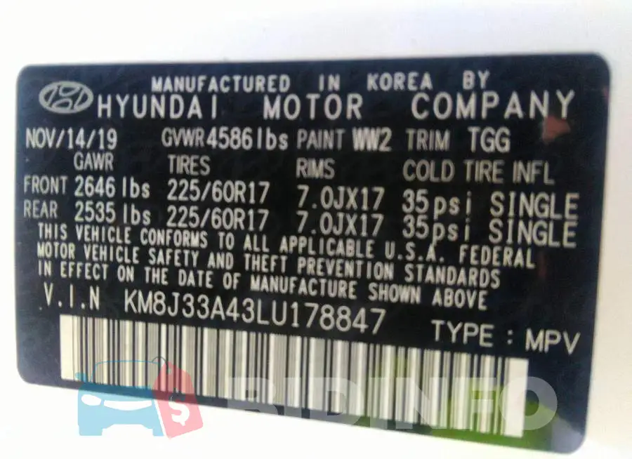 KM8J33A43LU178847 Photo# 9