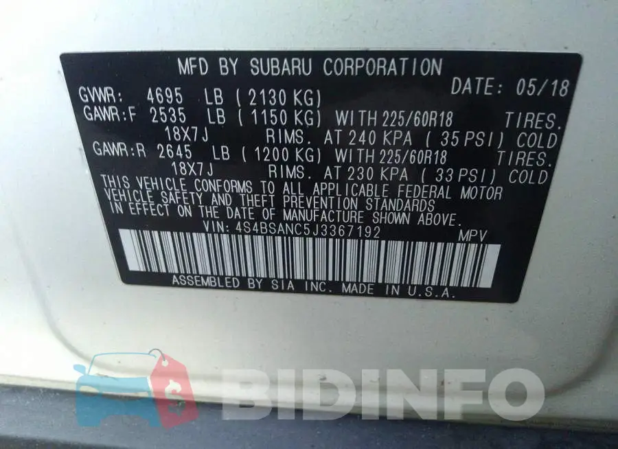 4S4BSANC5J3367192 Photo# 9