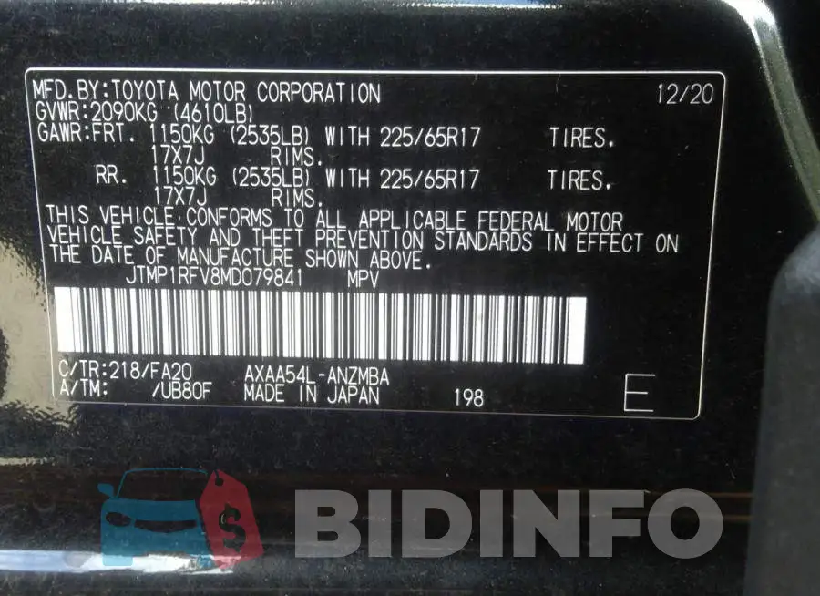 JTMP1RFV8MD079841 Photo# 9