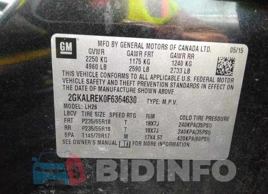 2GKALREK0F6364630 Photo# 9