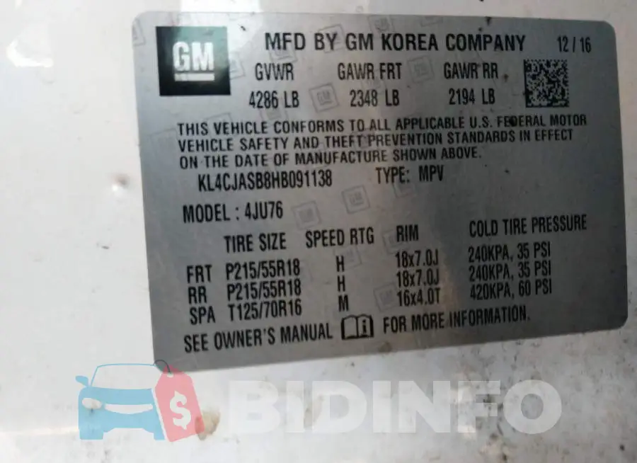 KL4CJASB8HB091138 Photo# 9