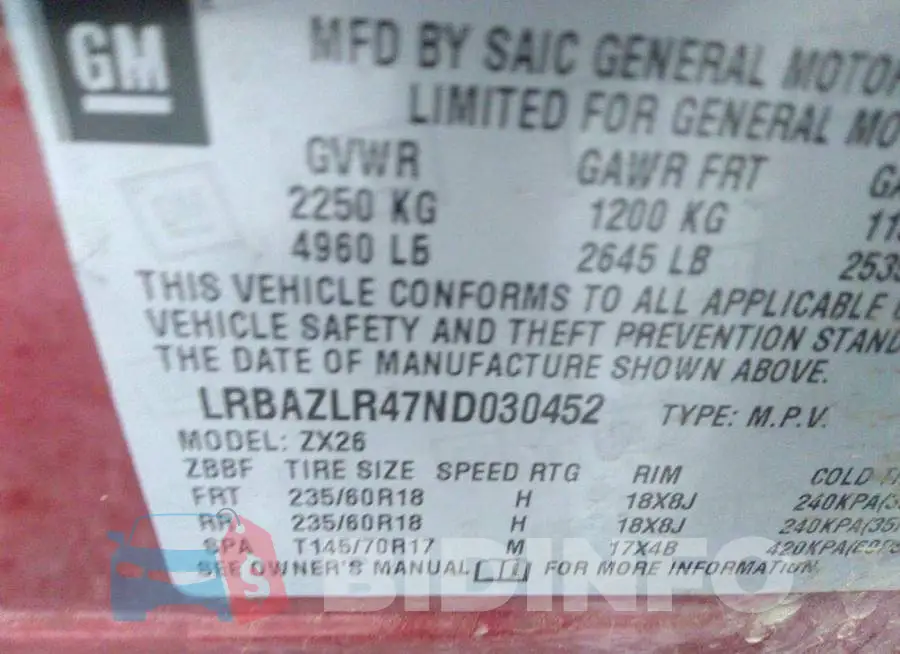 LRBAZLR47ND030452 Photo# 9