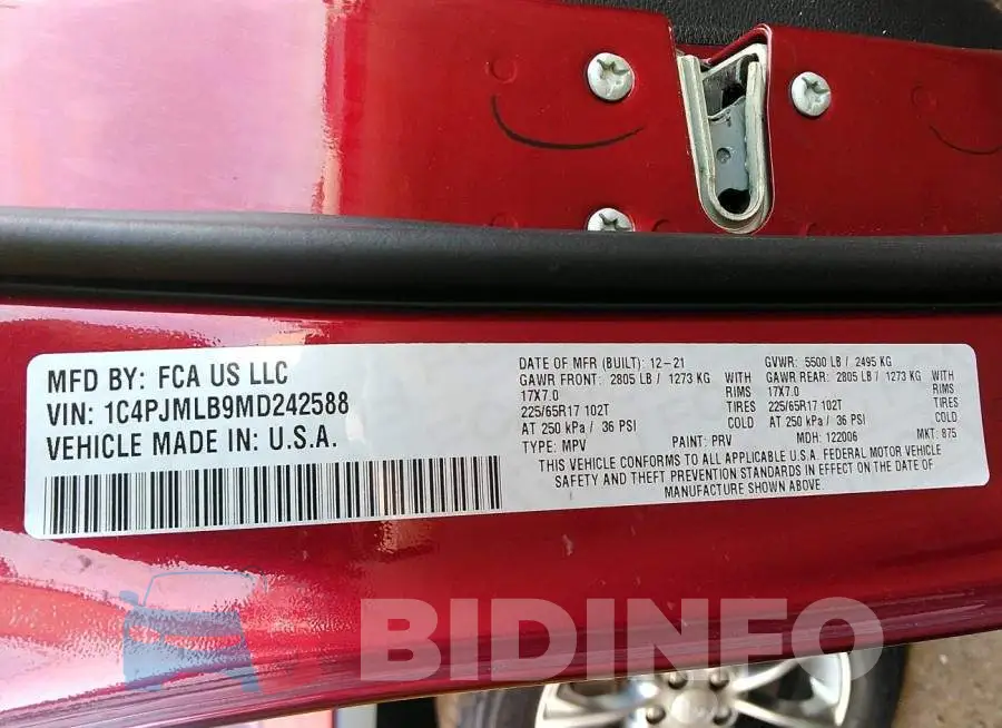 1C4PJMLB9MD242588 Photo# 9