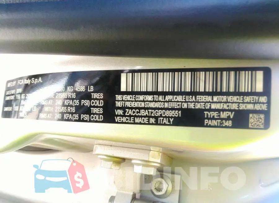ZACCJBAT2GPD89551 Photo# 9